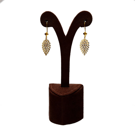 Gold Leaf Design Earrings 21KT - FKJERN21KM10163