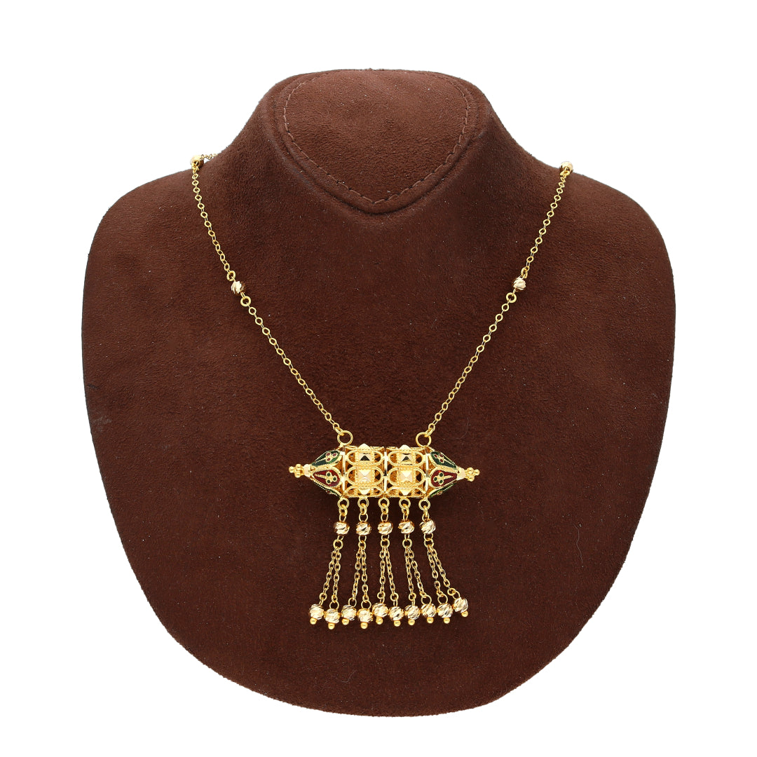 Gold Antique Drape Necklace 21KT - FKJNKL21KM10370