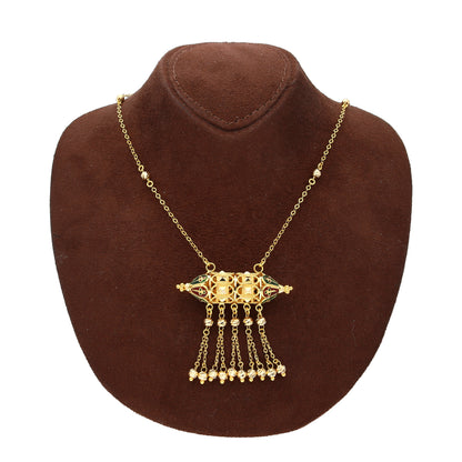 Gold Antique Drape Necklace 21KT - FKJNKL21KM10370