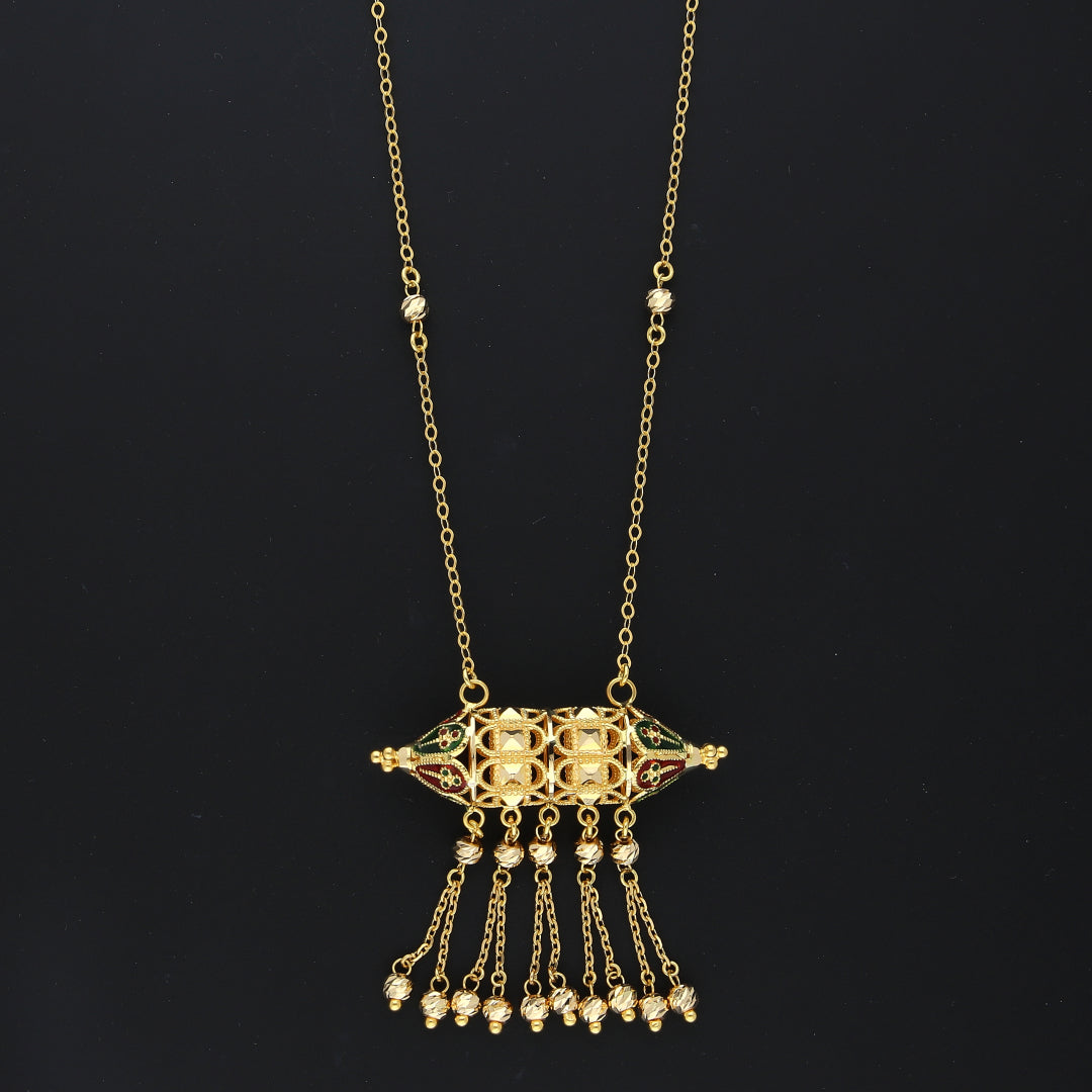 Gold Antique Drape Necklace 21KT - FKJNKL21KM10370