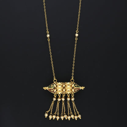 Gold Antique Drape Necklace 21KT - FKJNKL21KM10370