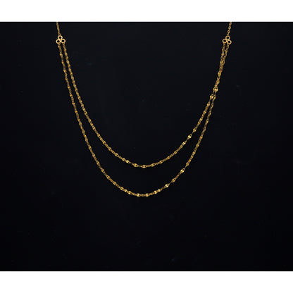 Gold Double-Strand Necklace 21KT - FKJNKL21KM10523