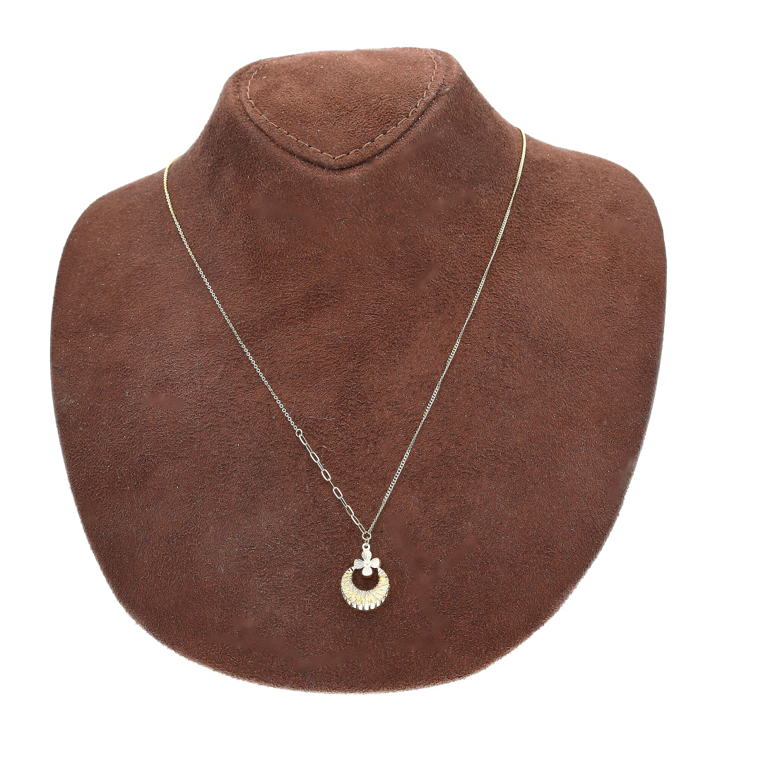 Gold Crescent Charm Necklace 21KT - FKJNKL21KM10909