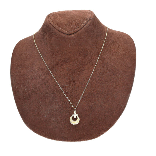 Gold Crescent Charm Necklace 21KT - FKJNKL21KM10909