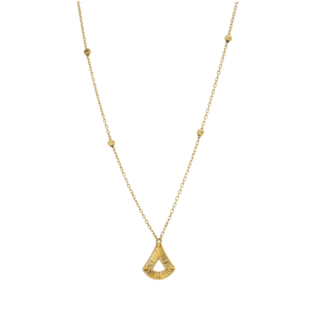 Gold Aura Teardrop Necklace 21KT - FKJNKL21KM10911