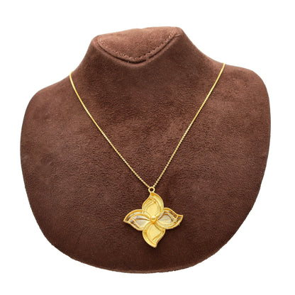 Gold Four-Petal Necklace 21KT - FKJNKL21KM10919