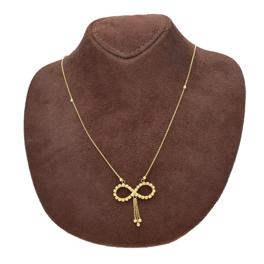 Gold Infinity Bow Necklace 21KT - FKJNKL21KM10920