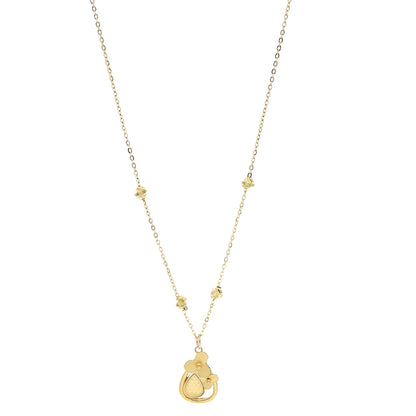Gold Flower Drop Necklace 21KT - FKJNKL21KM11221