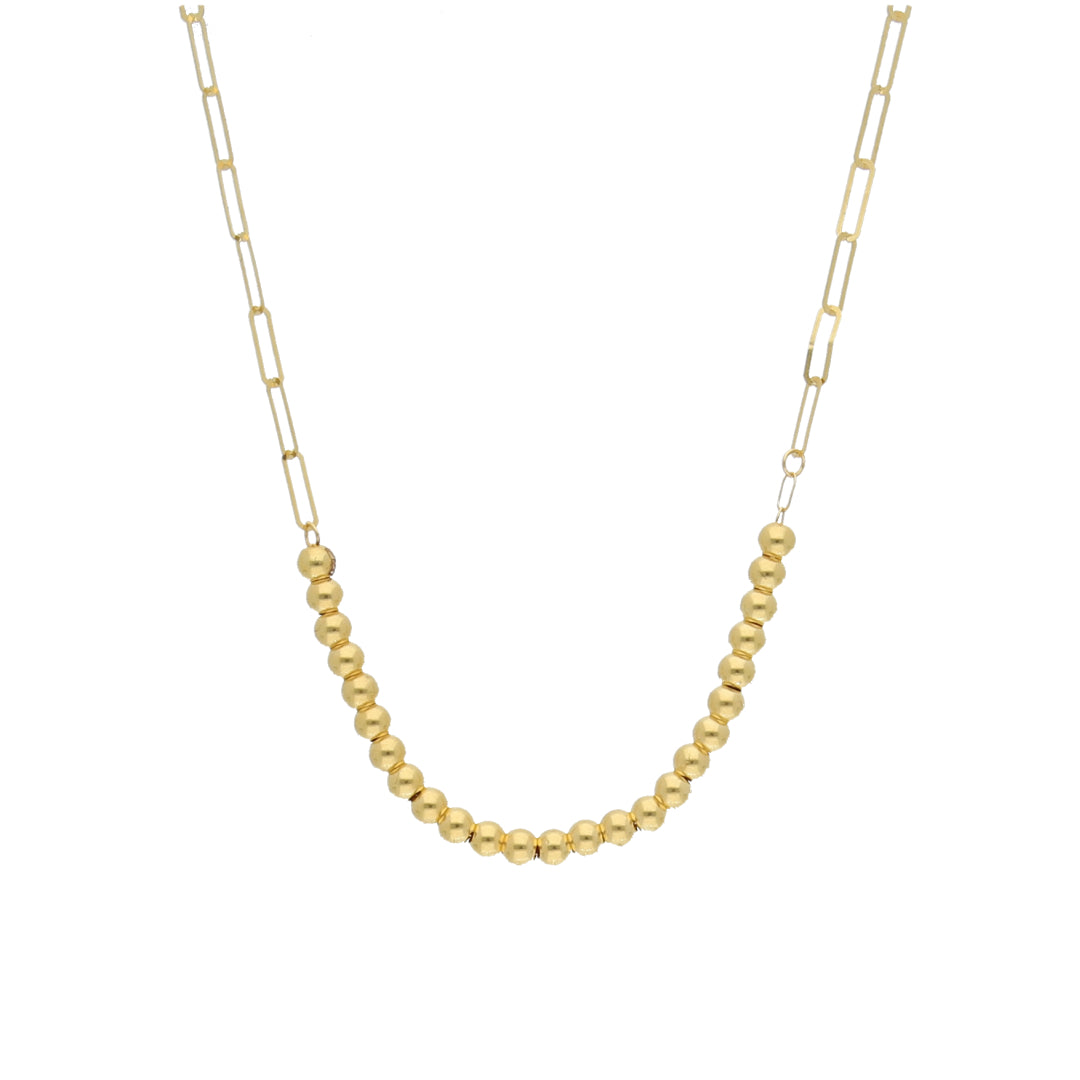 Gold Bead Link Necklace 21KT - FKJNKL21KM11224