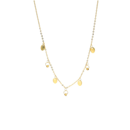 Gold Disc Charm Necklace 21KT - FKJNKL21KM11225