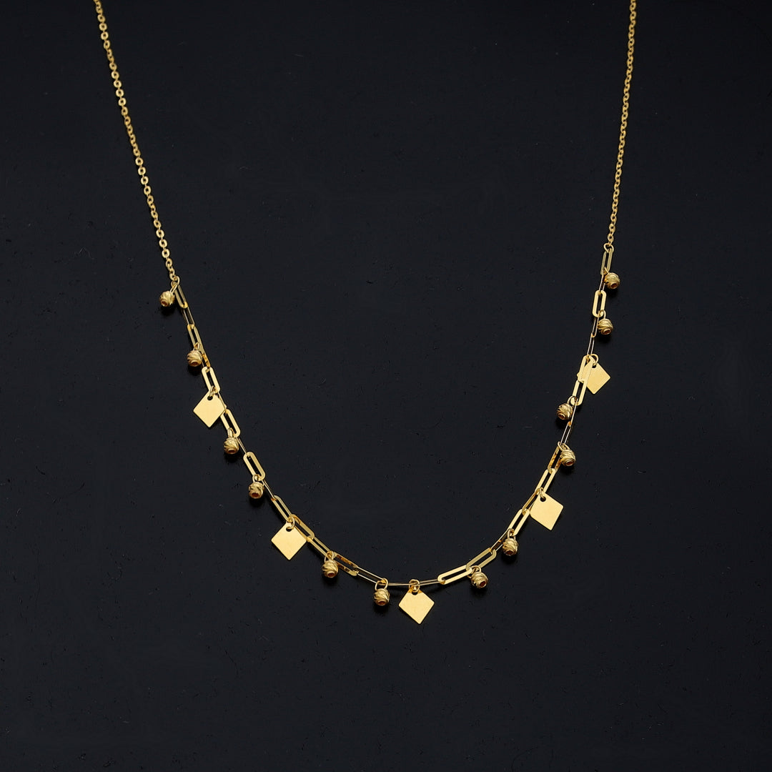 Gold Plate Charm Necklace 21KT - FKJNKL21KM11229