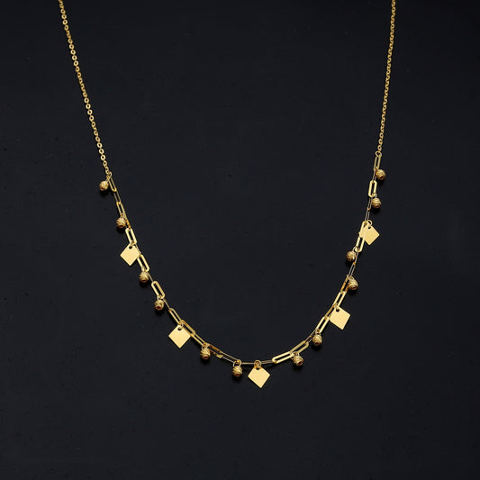 Gold Plate Charm Necklace 21KT - FKJNKL21KM11229