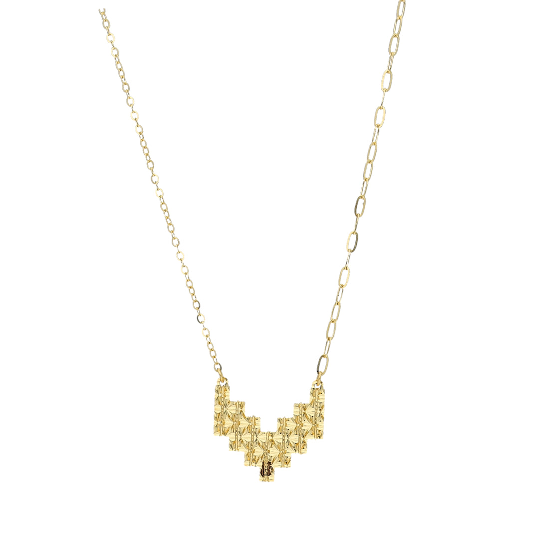 Gold Chevron Necklace 21KT - FKJNKL21KM11234