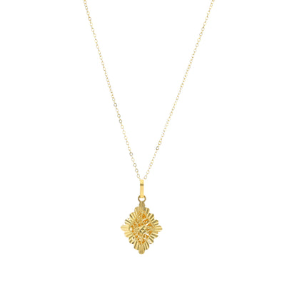 Gold Geometric Pendant Necklace 21KT - FKJNKL21KM11280