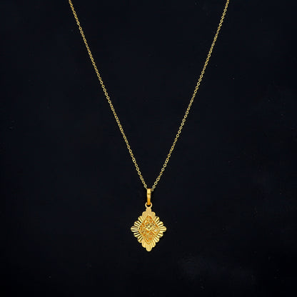 Gold Geometric Pendant Necklace 21KT - FKJNKL21KM11280