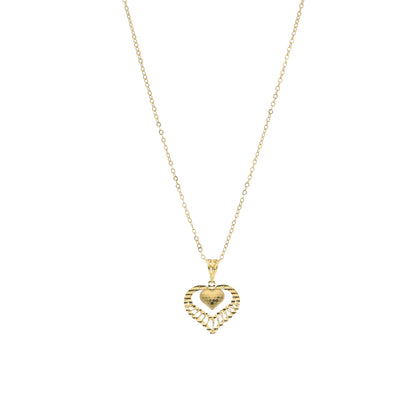 Gold Dangling Heart Necklace 21KT - FKJNKL21KM11284