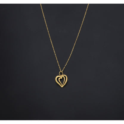 Gold Open Heart Necklace 21KT - FKJNKL21KM11286