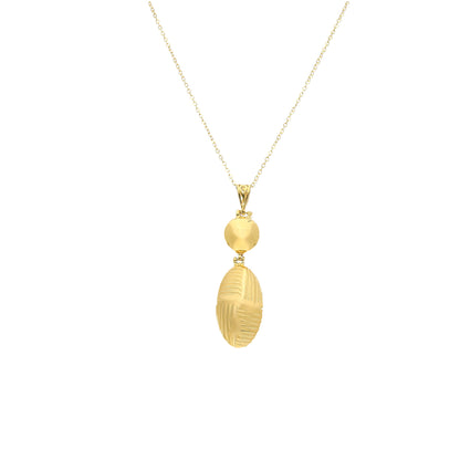Gold Oval Drop Necklace 21KT - FKJNKL21KM11287