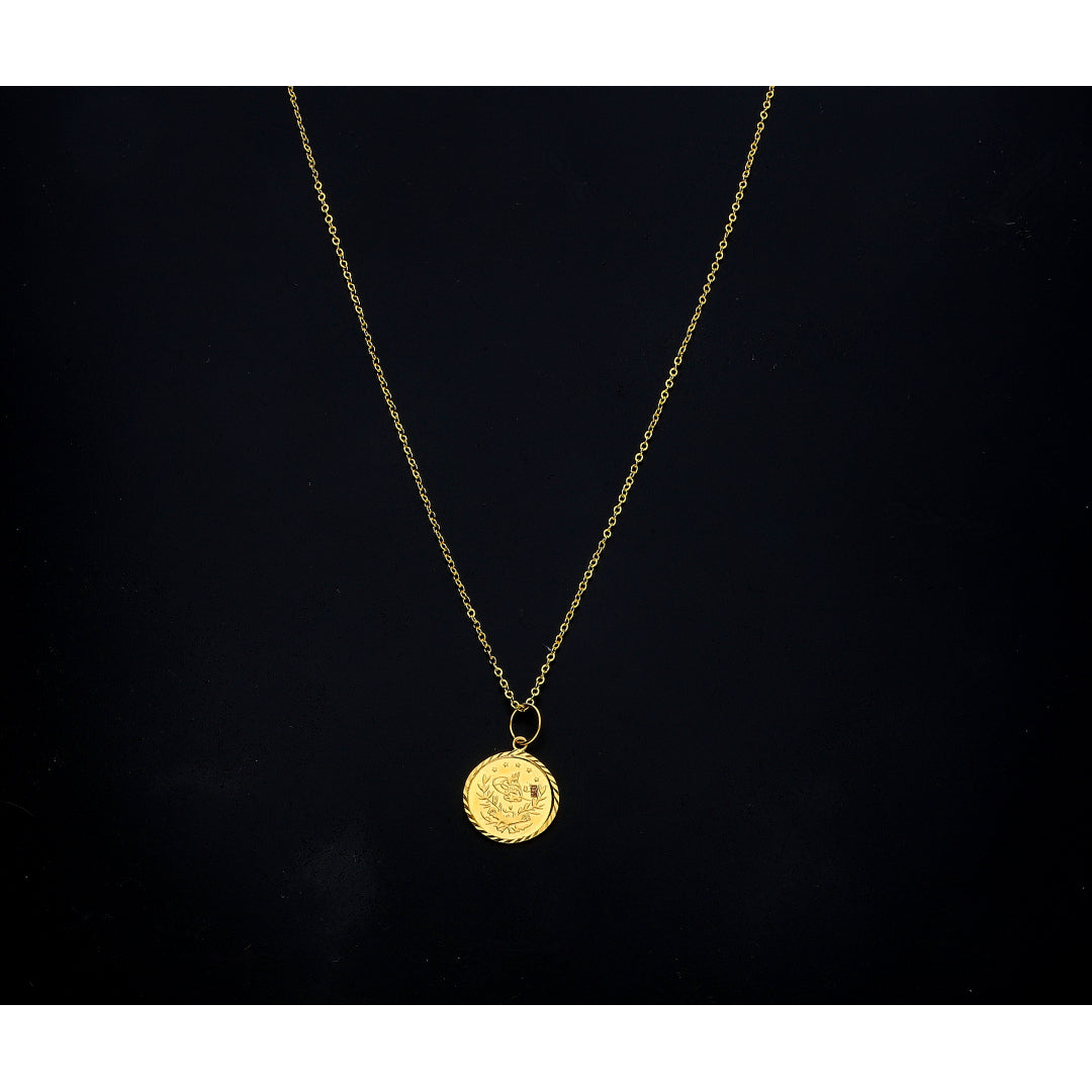 Gold Turkish Coin Necklace 21KT - FKJNKL21KM11289