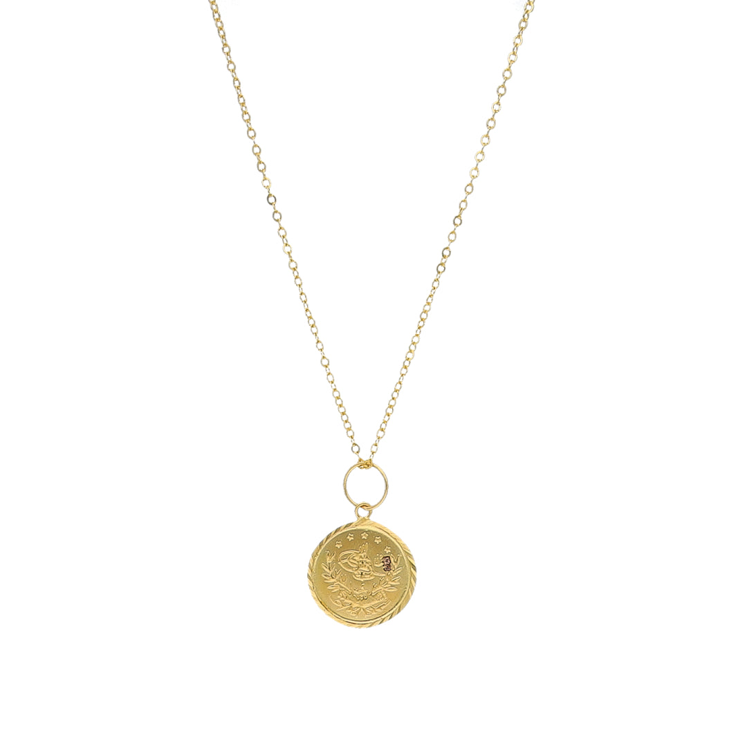 Gold Turkish Coin Necklace 21KT - FKJNKL21KM11289