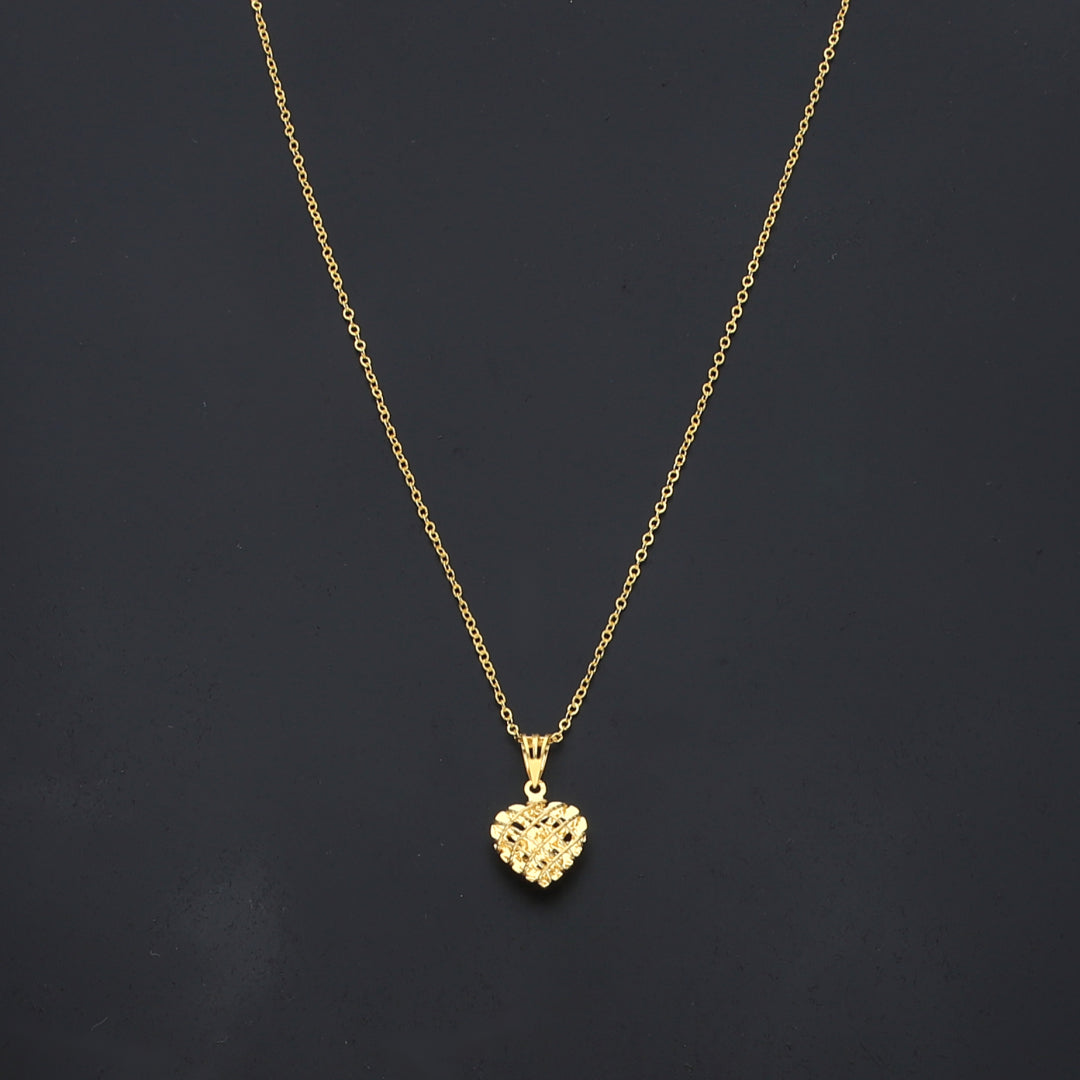 Gold Classic Heart Necklace 21KT - FKJNKL21KM11292
