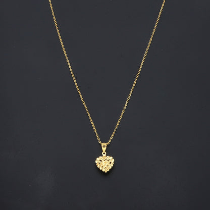 Gold Classic Heart Necklace 21KT - FKJNKL21KM11292