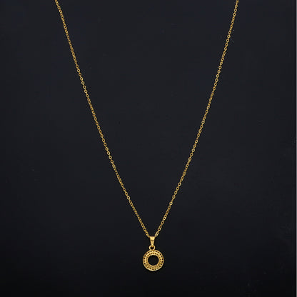 Gold Open Circle Necklace 21KT - FKJNKL21KM11294