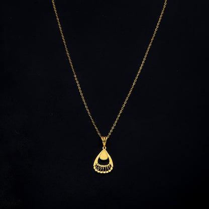 Gold Layered Drop Necklace 21KT - FKJNKL21KM11297