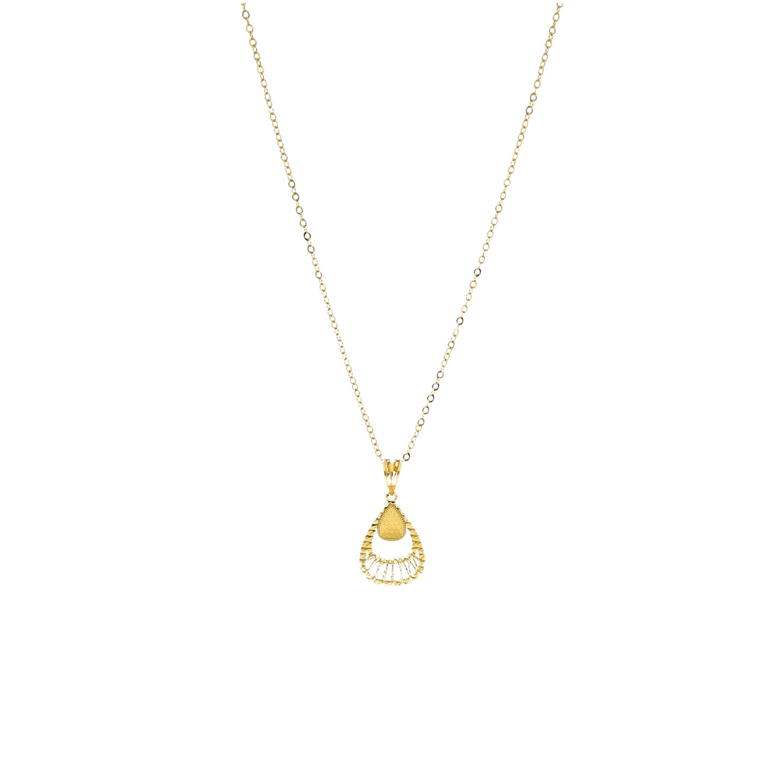 Gold Layered Drop Necklace 21KT - FKJNKL21KM11297
