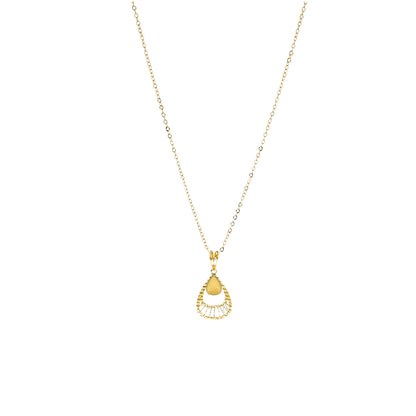 Gold Layered Drop Necklace 21KT - FKJNKL21KM11297