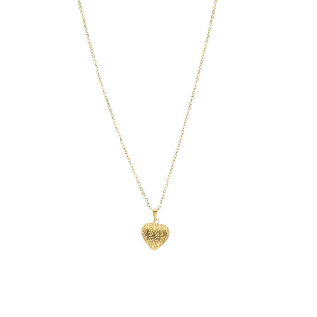 Gold Petite Heart Necklace 21KT - FKJNKL21KM11301