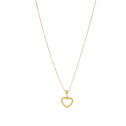 Gold Heart Outline Necklace 21KT - FKJNKL21KM11302