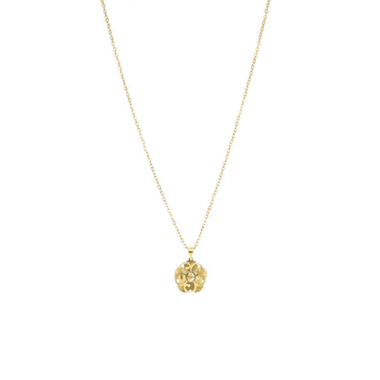 Gold Classic Floral Necklace 21KT - FKJNKL21KM11303