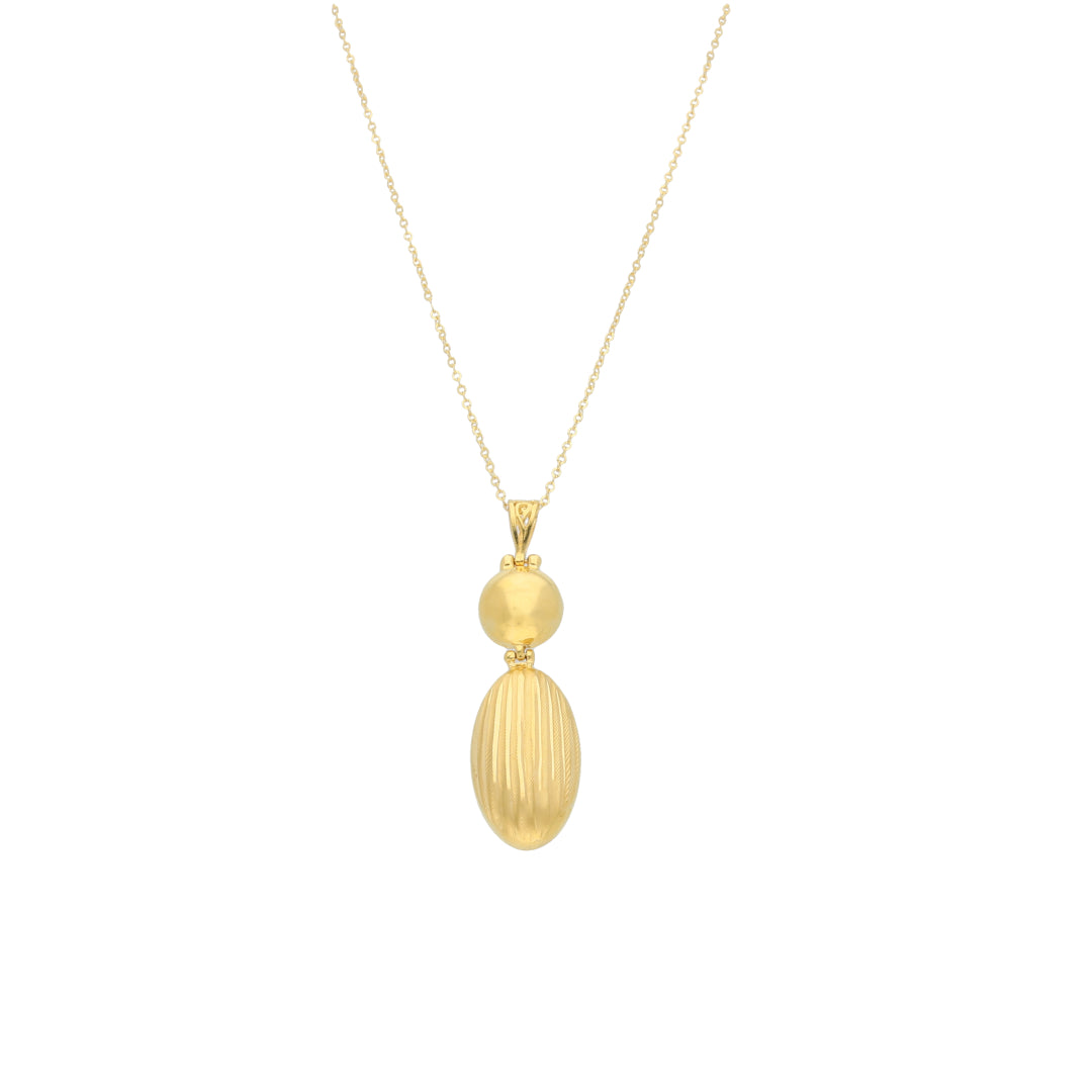 Gold Long Drop Necklace 21KT - FKJNKL21KM11312