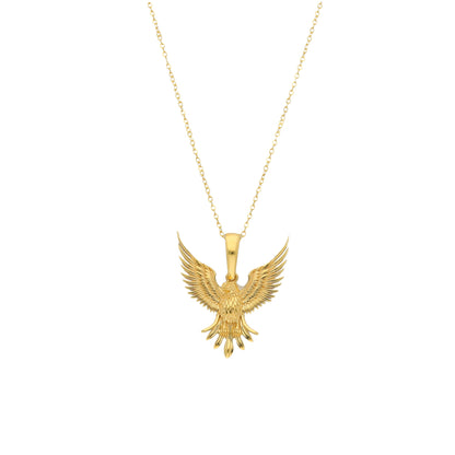 Gold Statement Eagle Necklace 21KT - FKJNKL21KM11313