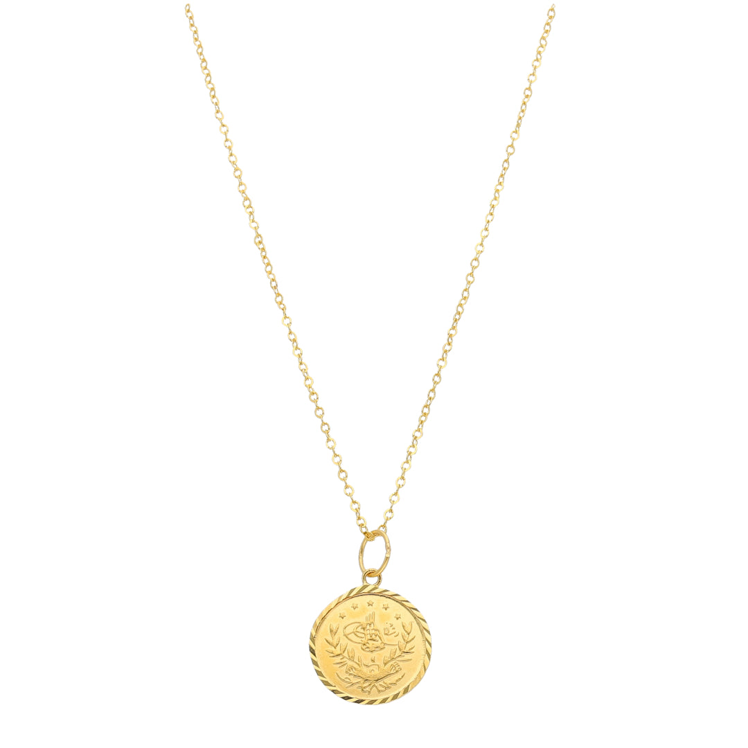 Gold Turkish Lira Necklace 21KT - FKJNKL21KM11318