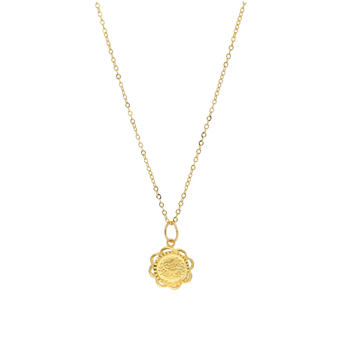 Gold Designer Lira Necklace 21KT - FKJNKL21KM11319