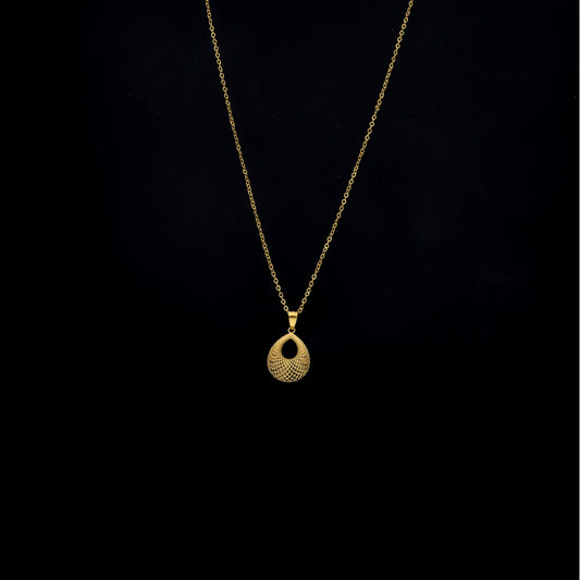 Gold Luxe Oval Necklace 21KT - FKJNKL21KM11324