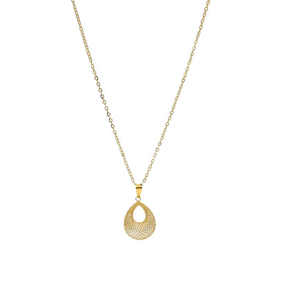 Gold Luxe Oval Necklace 21KT - FKJNKL21KM11324