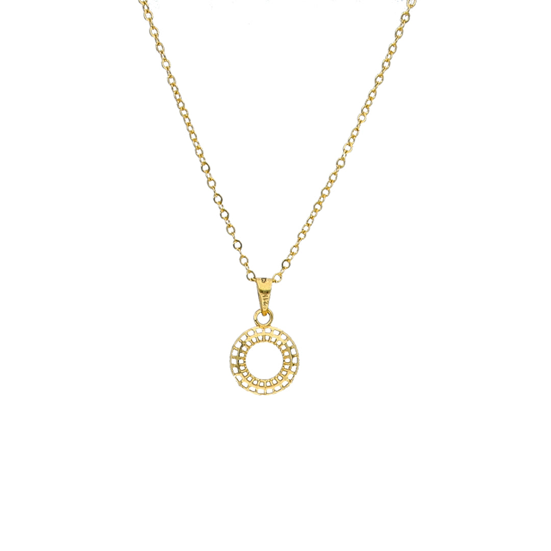 Gold Open Round Necklace 21KT - FKJNKL21KM11326