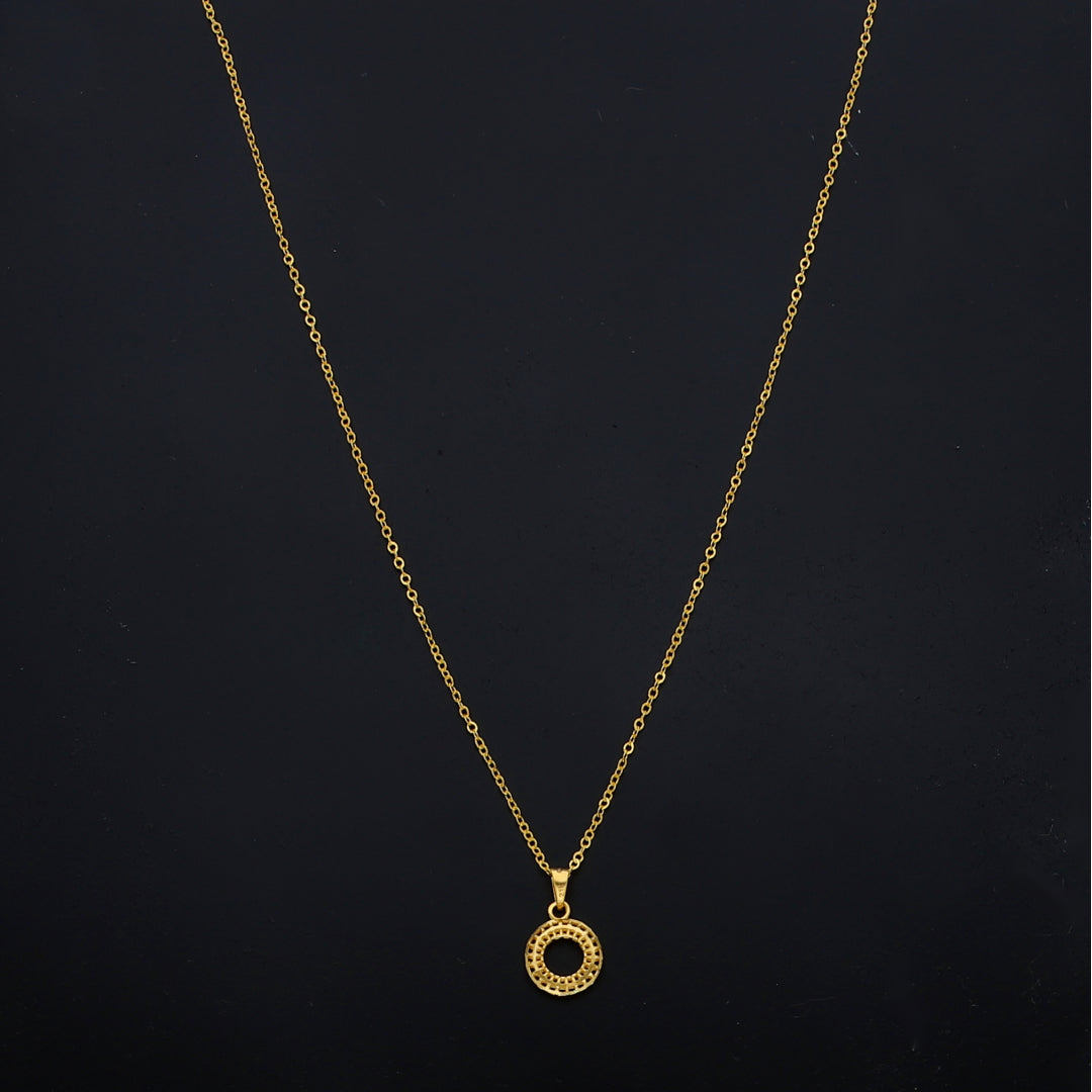 Gold Open Round Necklace 21KT - FKJNKL21KM11326
