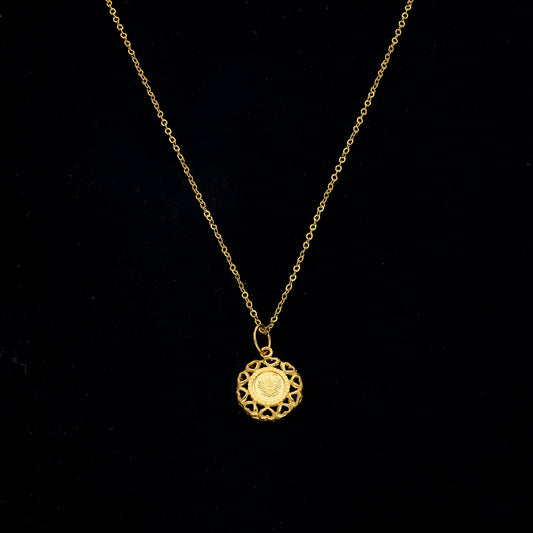 Gold Coin Design Necklace 21KT - FKJNKL21KM11340