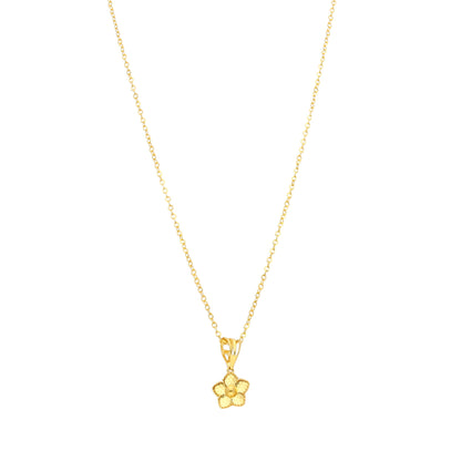 Gold Mini Flower Necklace 21KT - FKJNKL21KM11343