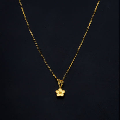 Gold Mini Flower Necklace 21KT - FKJNKL21KM11343