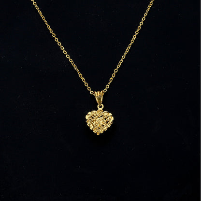 Gold Bloom Heart Necklace 21KT - FKJNKL21KM11353