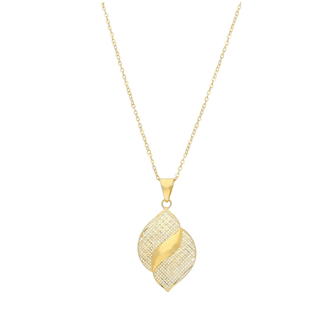 Gold  Leaf Wave Necklace 21KT - FKJNKL21KM11354