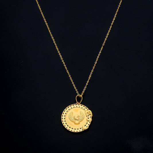 Gold  Regal Eagle Necklace 21KT - FKJNKL21KM11355