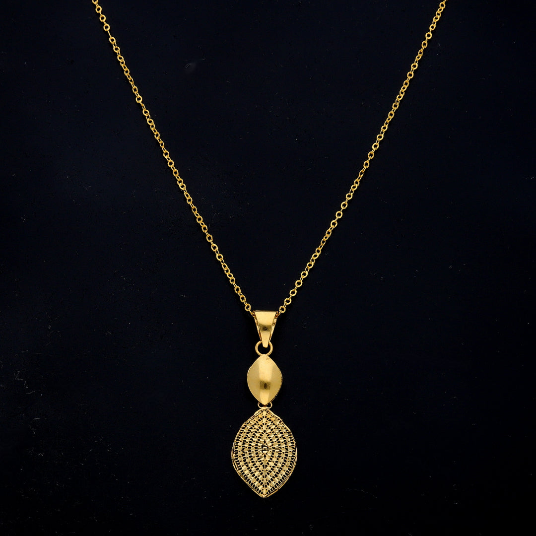Gold Mesh Drop Necklace 21KT - FKJNKL21KM11358