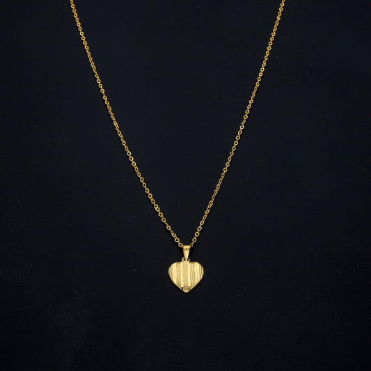 Gold Classic Heart Necklace 21KT - FKJNKL21KM11359