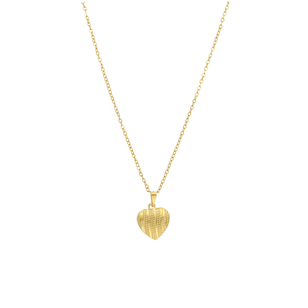 Gold Classic Heart Necklace 21KT - FKJNKL21KM11359